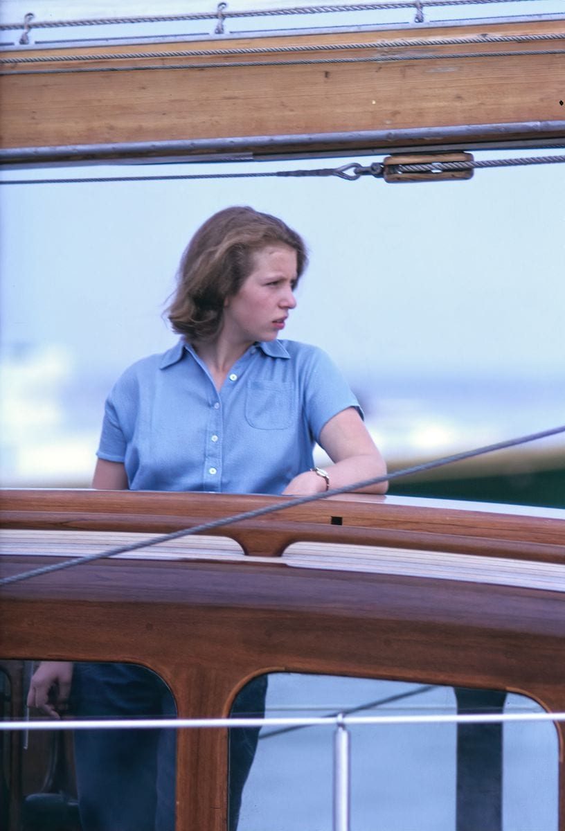 Princess Anne wearing a denim shirt in 1964
