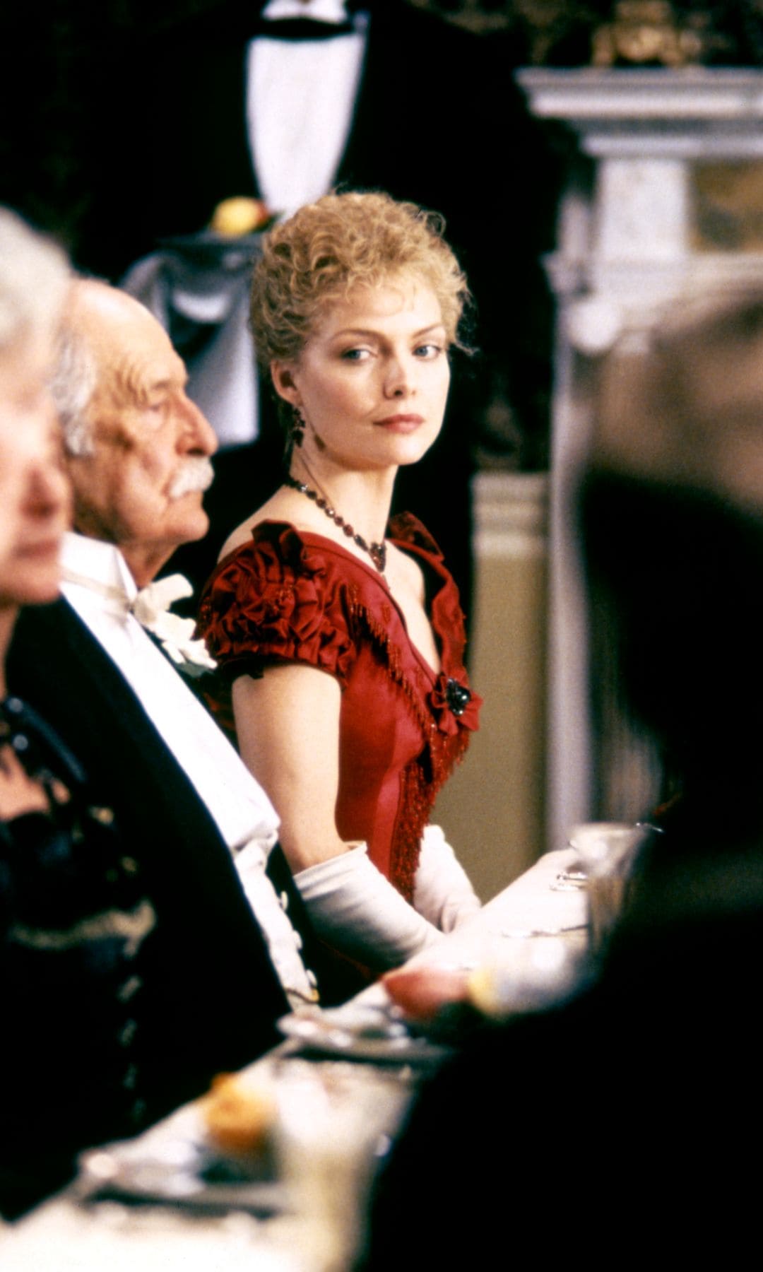 Michelle Pfeiffer on the set of 'The Age of Innocence'