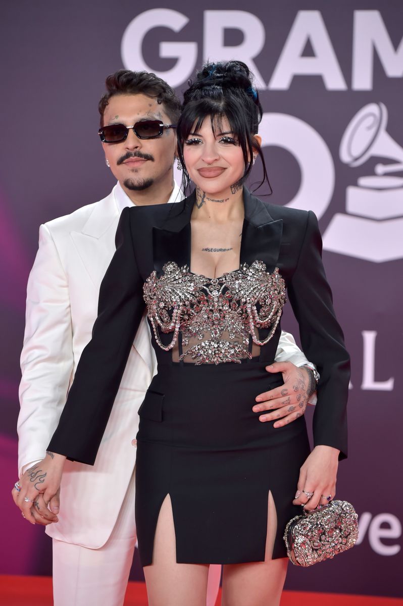 Christian Nodal and Cazzu attends the 24th Annual Latin GRAMMY Awards at FIBES Conference and Exhibition Centre on November 16, 2023 in Seville, Spain. 