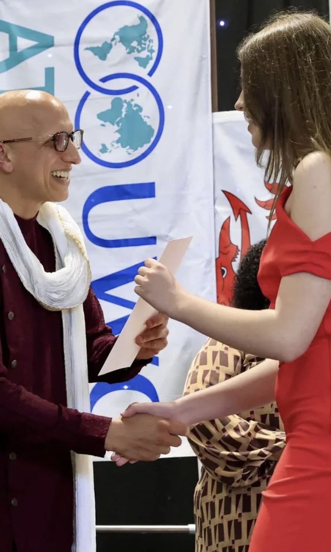 Sofia graduated earlier this year, wearing a red dress for the special occasion