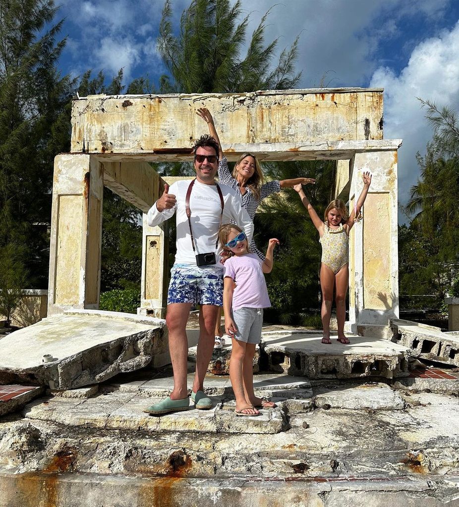 Jimmy on holiday with his wife and kids