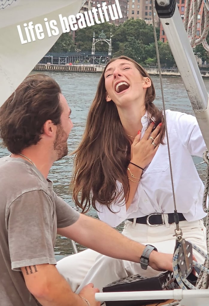 The couple look smitten 