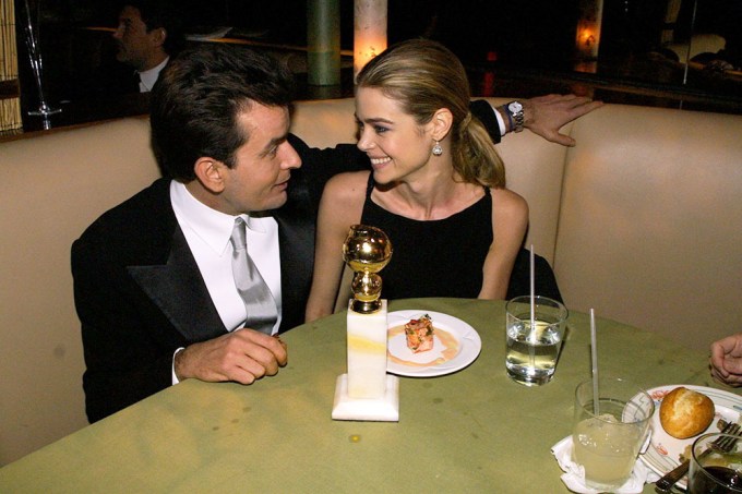 Charlie Sheen & Denise Richards at a Golden Globes Party