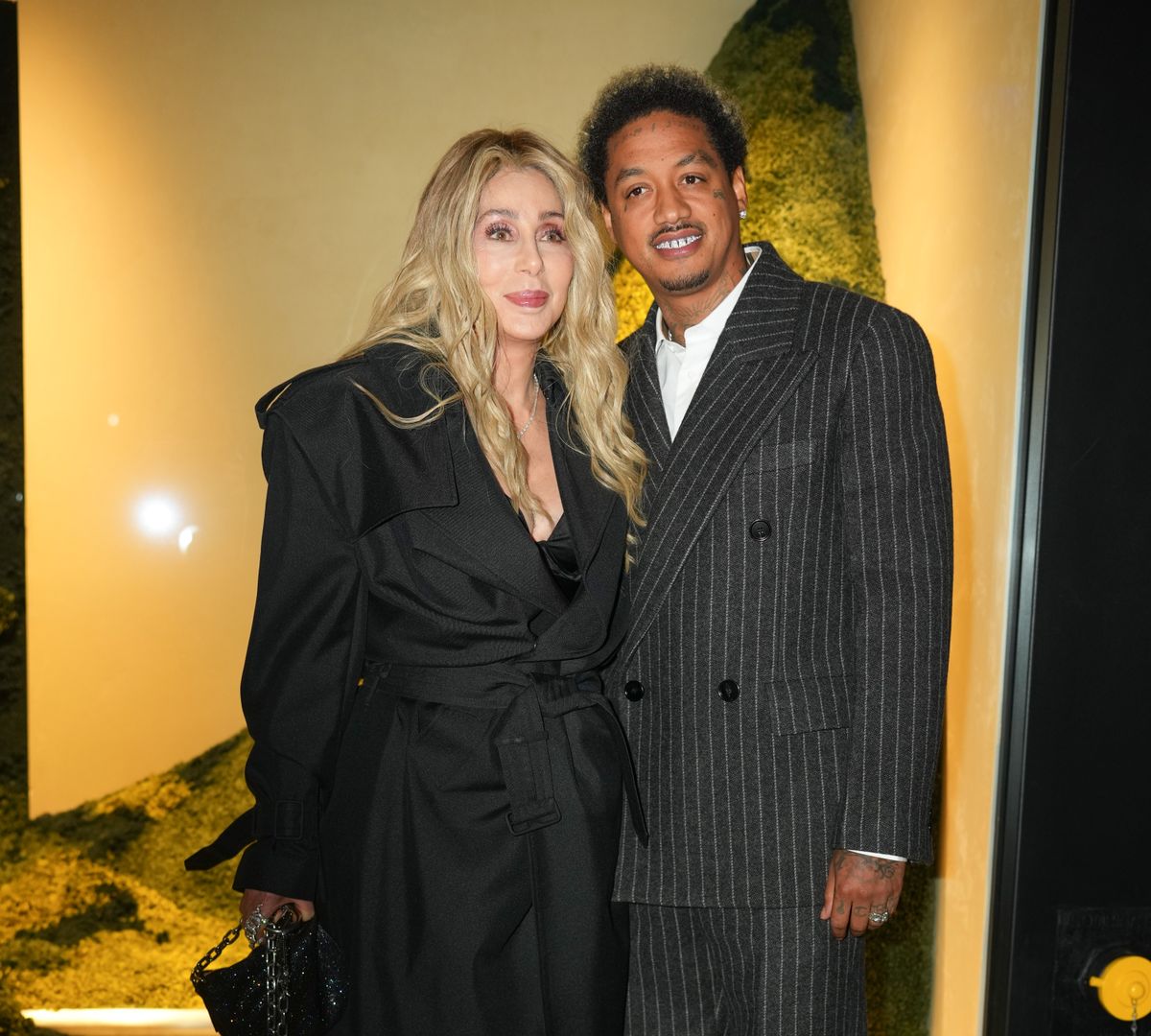 Cher and Alexander Edwards arrive at the grand reopening of The NY Burberry Flagship Store in NY