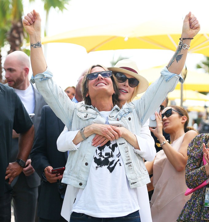 Nicole Kidman Grips Keith Urban While Watching a High Wire Act in Tampa, FL