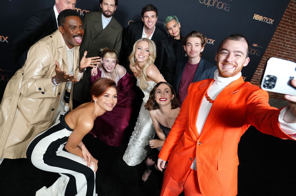 Cloud, Sweeney, and the cast of Euphoria