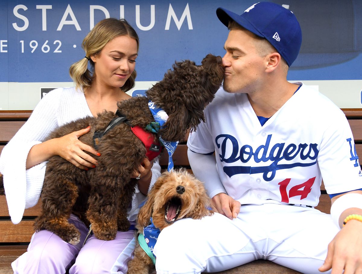 Mariana and Enrique with their labradoodles 2019