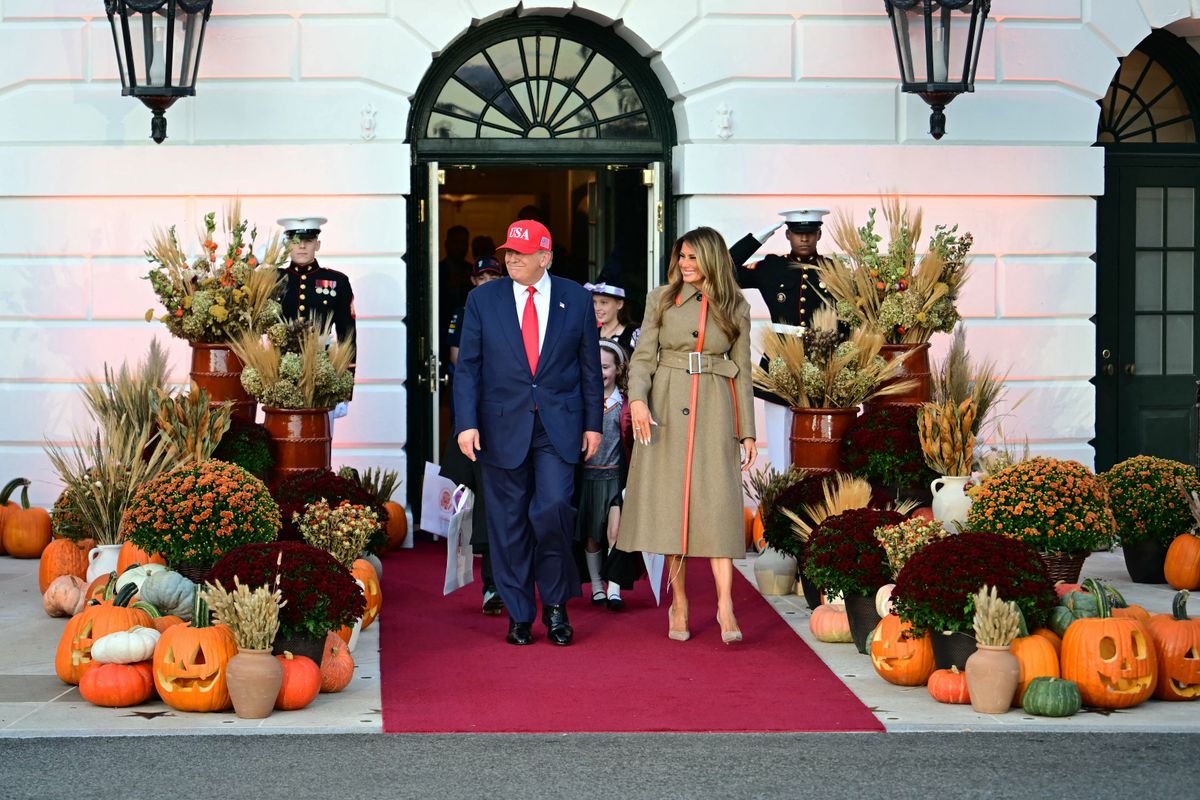 US President Donald Trump and US First Lady Melania Trump host a Halloween event at the White House in Washington, DC on OCtober 30, 2025. (Photo by Jim WATSON / AFP) (Photo by JIM WATSON/AFP via Getty Images)