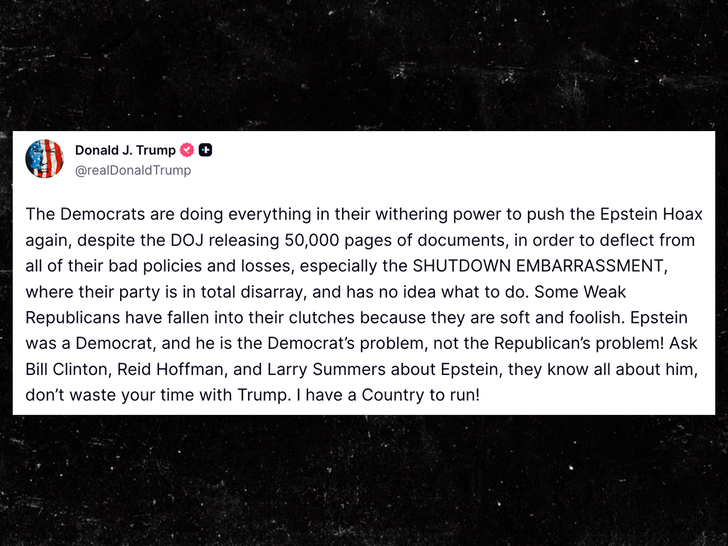 donald trump jeffrey epstein truth social sub 1