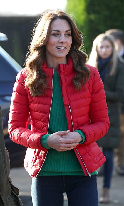 kate middleton red puffer jacket