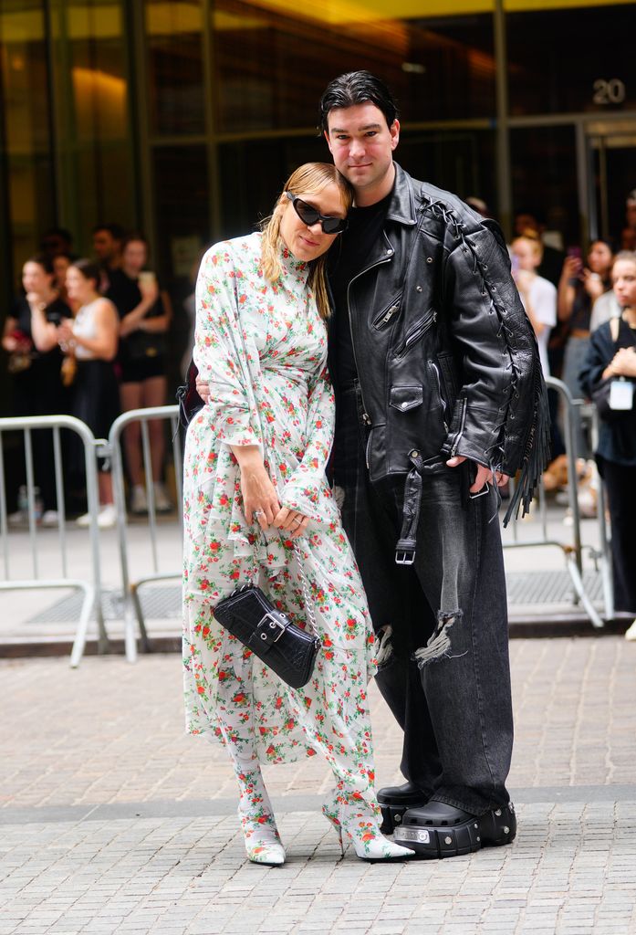Chloe Sevigny and Sinisa Mackovic arrive at Balenciaga show on May 22, 2022 in New York City