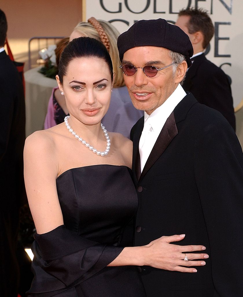 photo of angelina jolie and billy bob thornton in black tie on red carpet