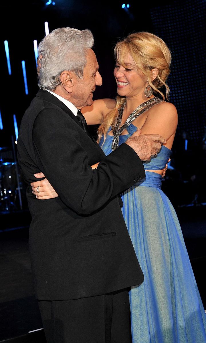 William Mebarak Chadid and Shakira pose during the 2011 Latin Recording Academy Person Of The Year.