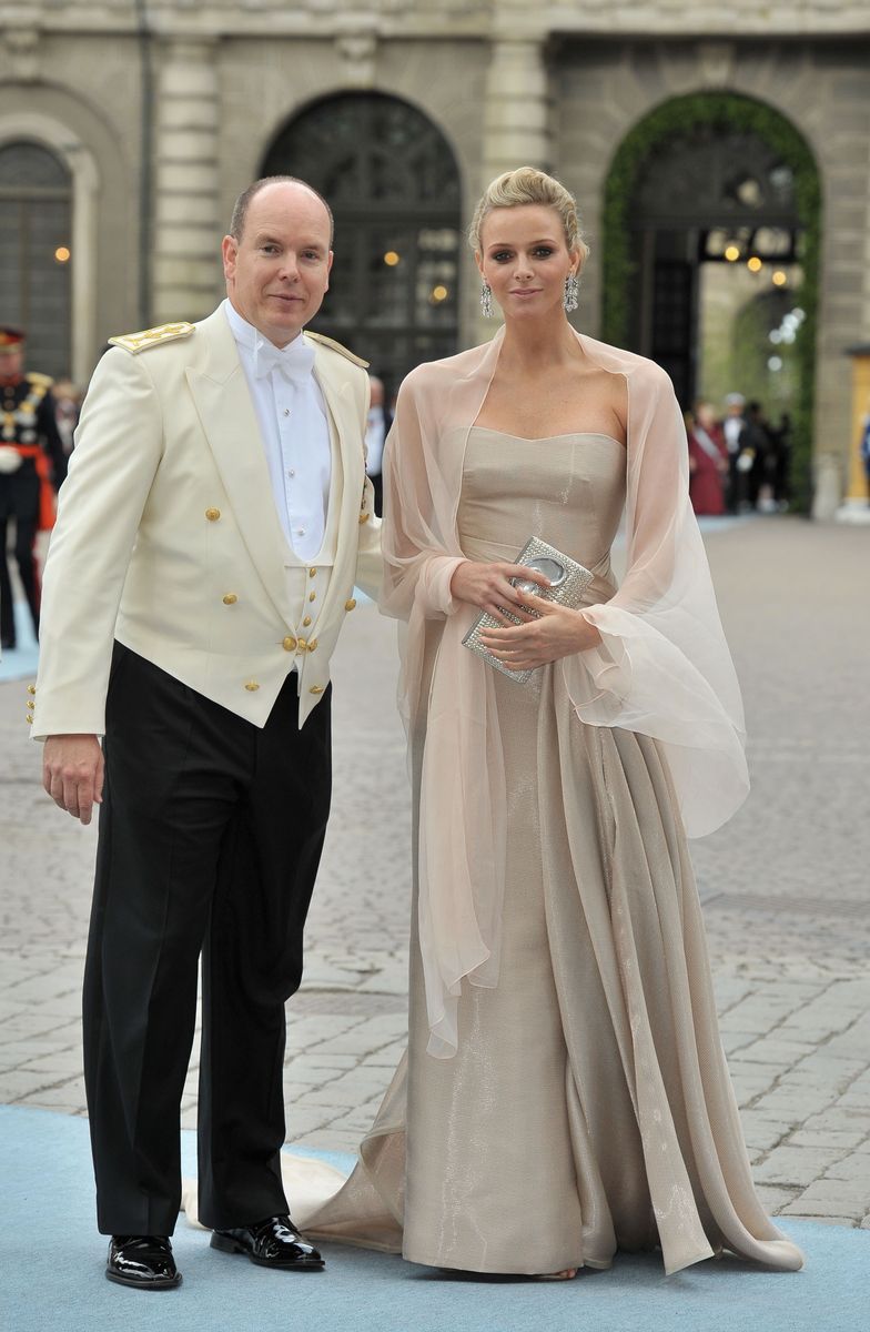 Princess Charlene of Monaco also wore a stunning creation by the Italian designer to the wedding of Crown Princess Victoria of Sweden and Daniel Westling