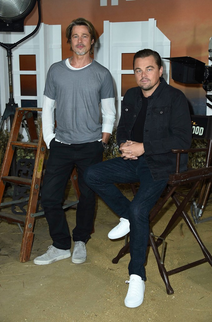 Leonardo DiCaprio & Brad Pitt on the ‘Once Upon a Time in Hollywood’ Set