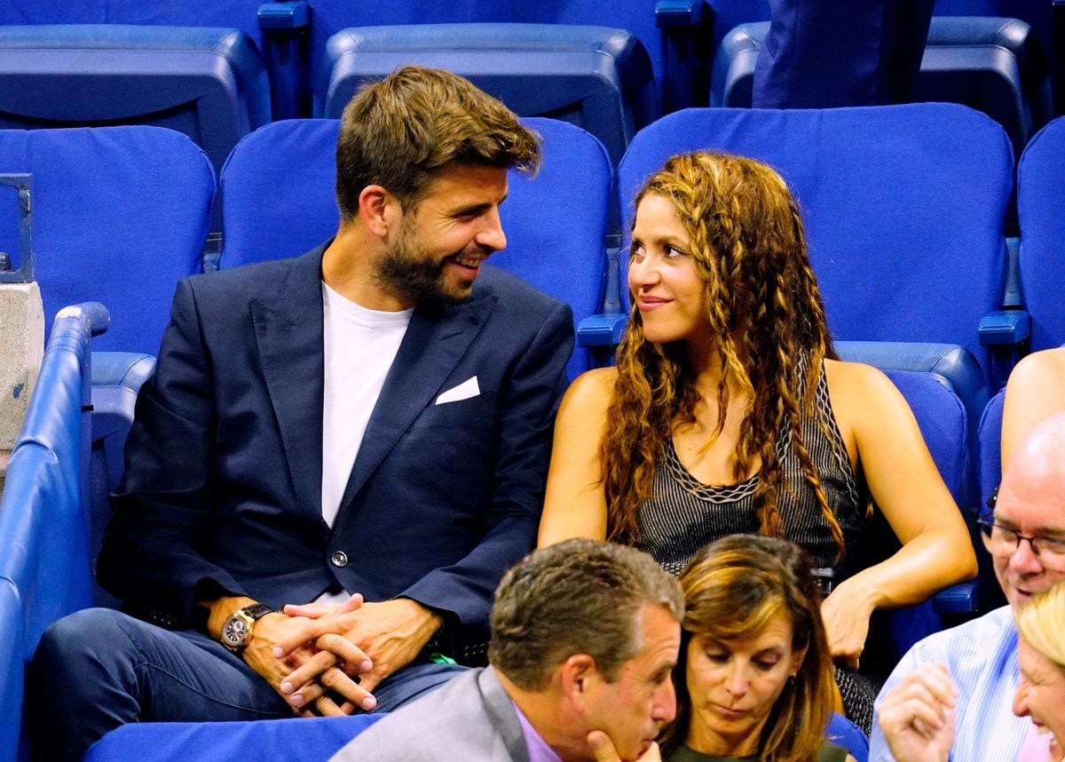  Shakira and Gerard Pique cheer on Rafael Nadal at the 2019 US Open on September 04, 2019 in New York City. (Photo by Gotham/GC Images)