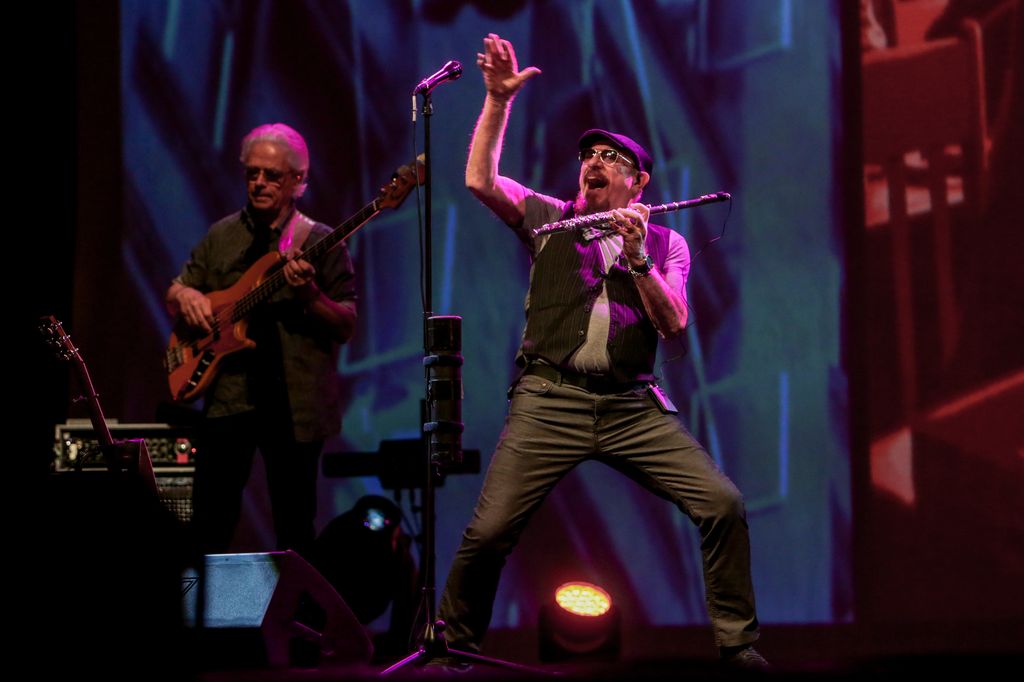 Singer Ian Anderson on stage with his band Jethro Tull on the Prog Years concert in 2020