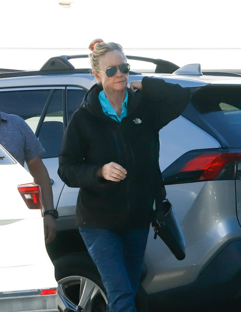 Cybill hid behind large sunglasses