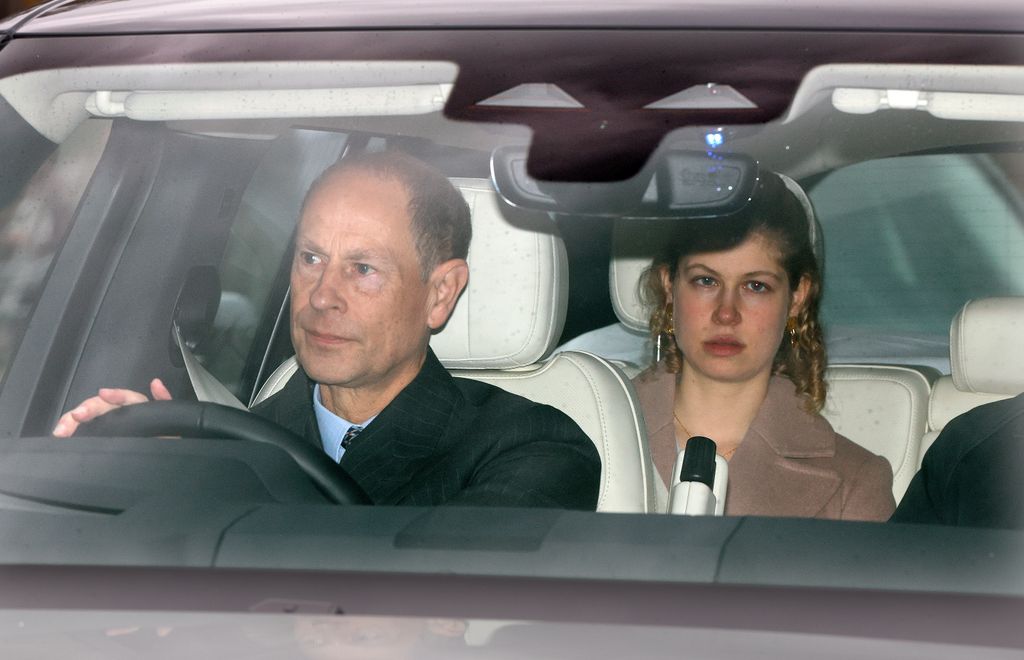 Prince Edward, Duke of Edinburgh and Lady Louise Windsor attend a Pre-Christmas lunch party hosted by King Charles III at Buckingham Palace
