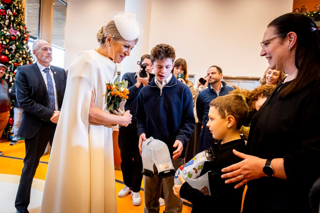 Queen Maxima of The Netherlands visits the Princess Maxima Center for Pediatric Oncology on December 18, 2025 in Utrecht, Netherlands