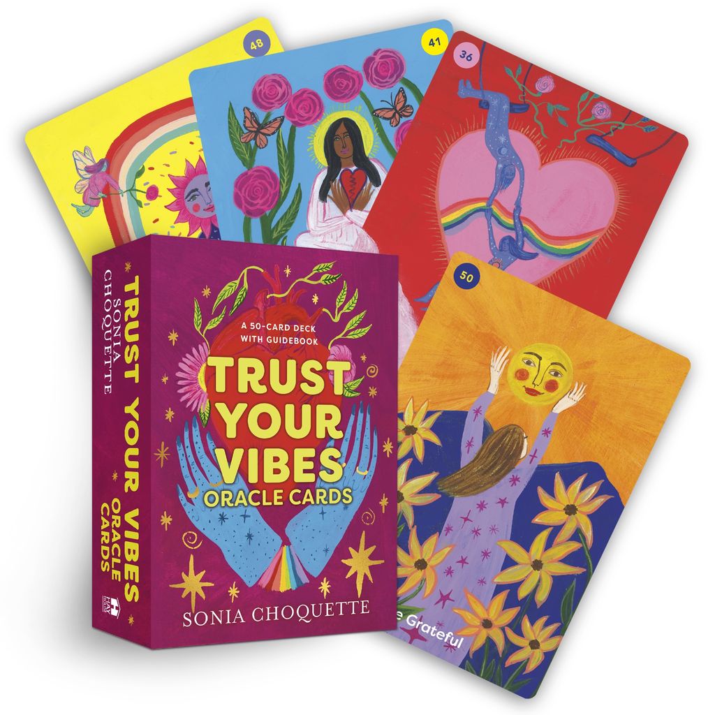 The Trust Your Vibes oracle deck is out now, published by Hay House