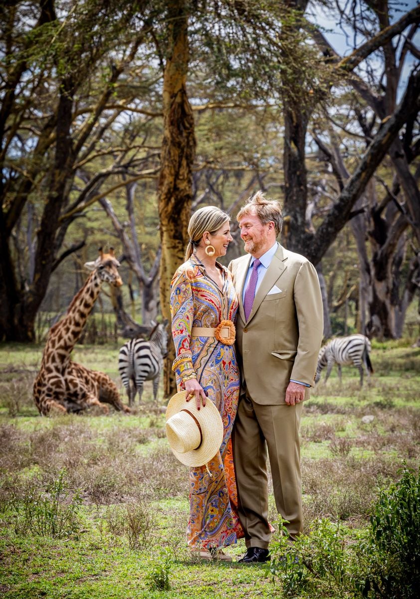 King Willem-Alexander of The Netherlands and Queen Maxima of The Netherlands visit the sanctuary park at the Naivash lage
