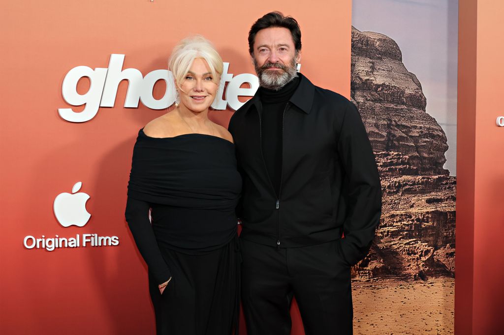 Deborra-Lee Furness and Hugh Jackman attend the Apple Original Films' "Ghosted" New York Premiere at AMC Lincoln Square Theater on April 18, 2023 in New York City.