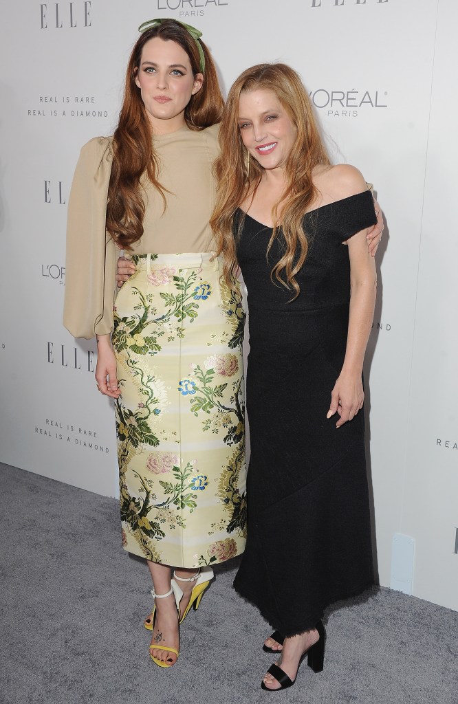LOS ANGELES, CA - OCTOBER 16: Riley Keough and Lisa Marie Presley arrive at ELLE's 24th Annual Women in Hollywood Celebration at Four Seasons Hotel Los Angeles at Beverly Hills on October 16, 2017 in Los Angeles, California. (Photo by Jon Kopaloff/FilmMagic)