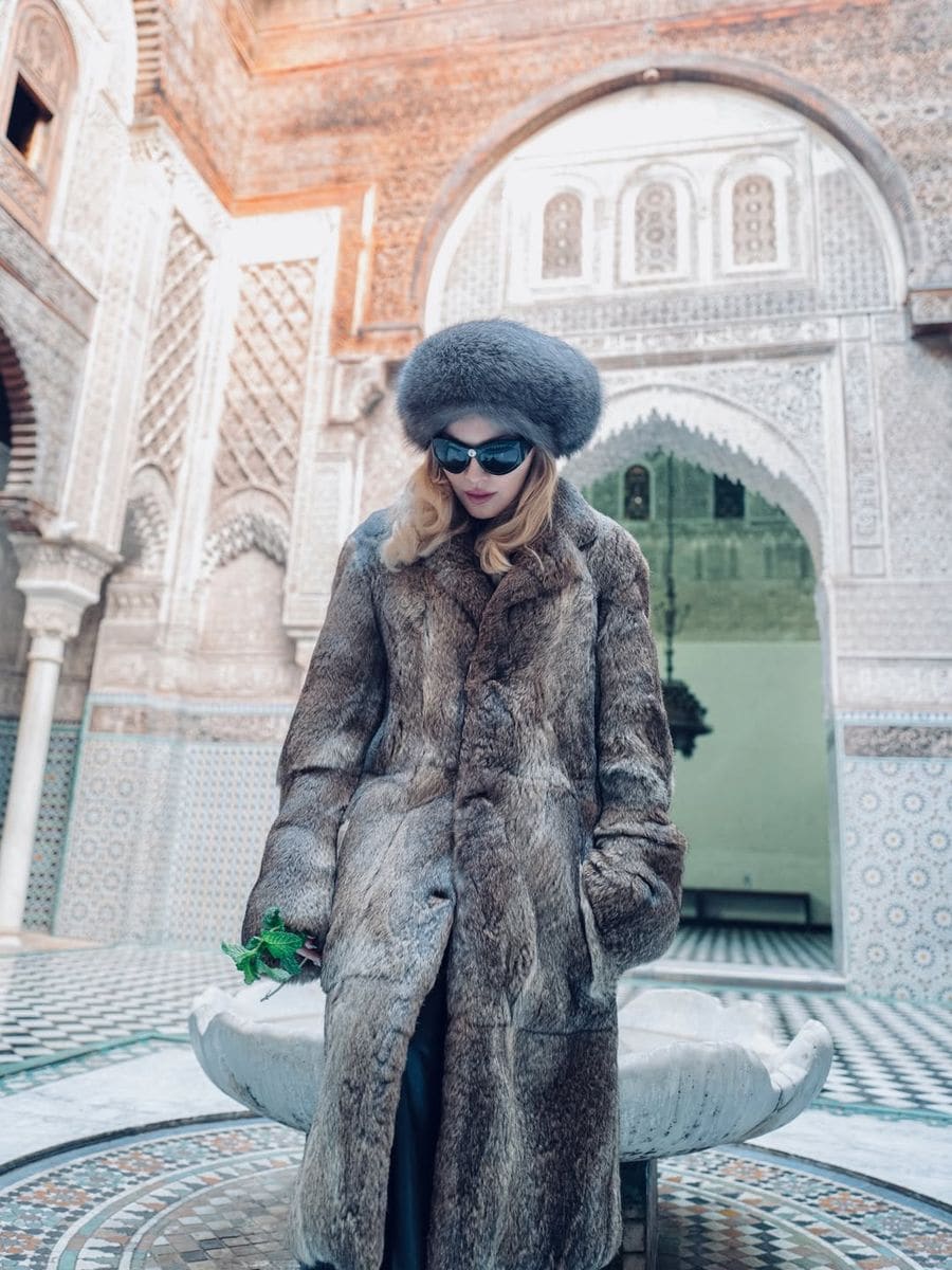 Madonna showcased her large roster of coats