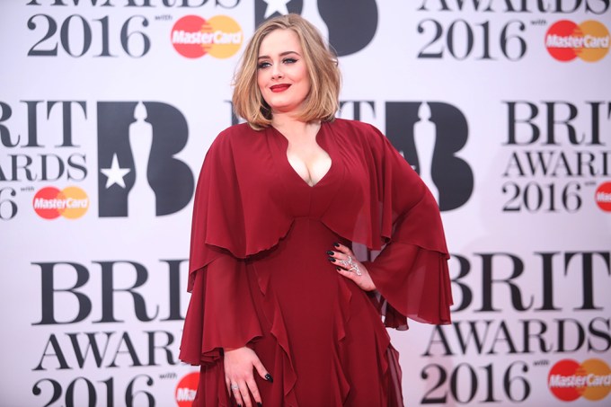 Adele at the 2016 Brit Awards