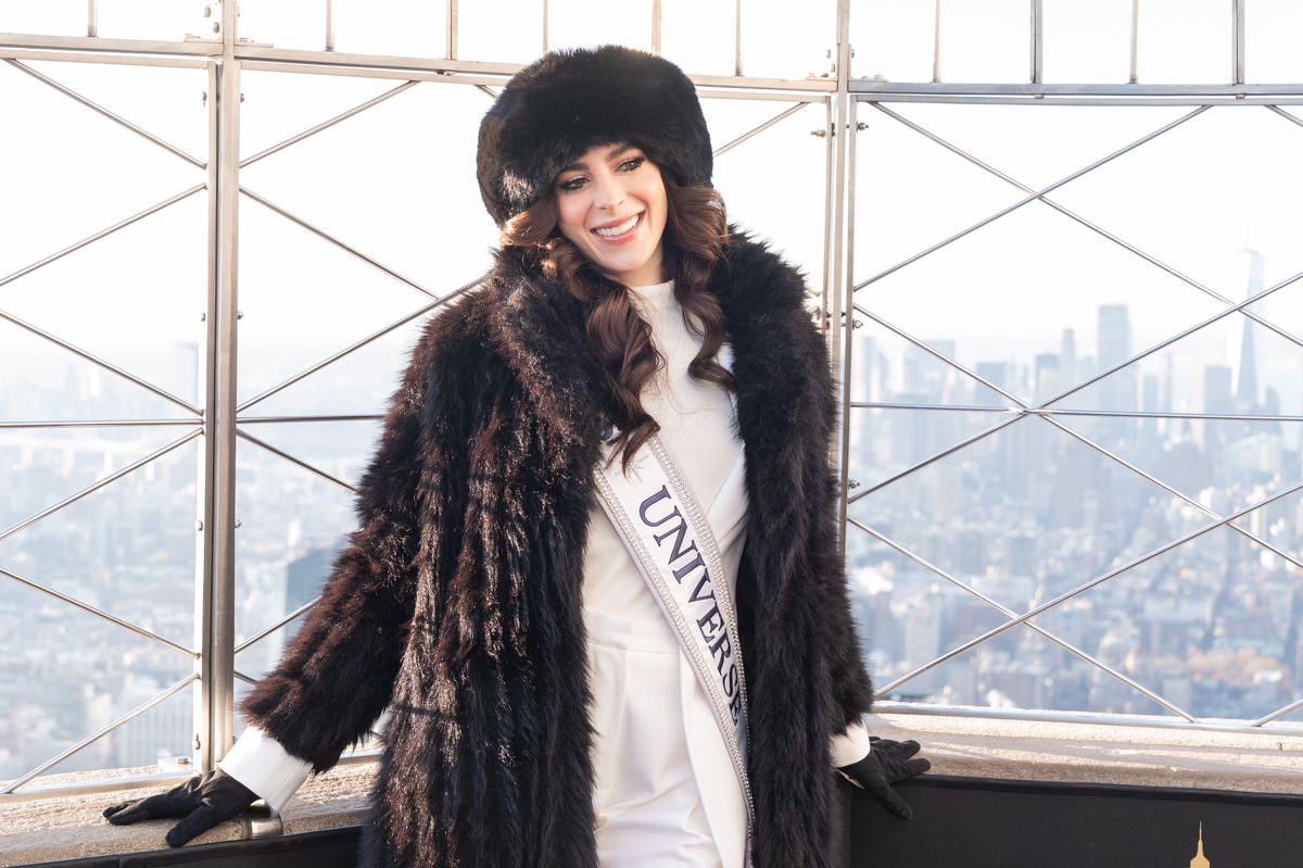 Miss Universe Fatima Bosch Fernandez, winner of 74th competition visits Empire State Building in New York, NY on December 3, 2025. 