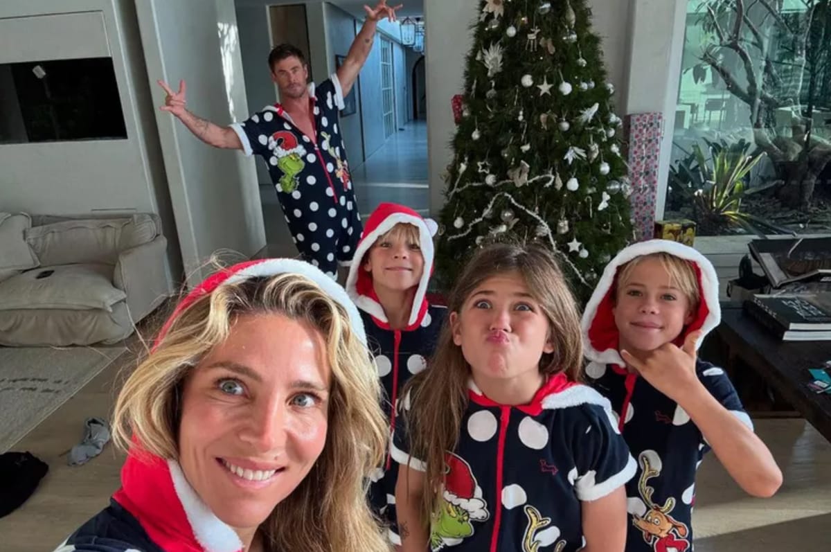Chris Hemsworth and Elsa Pataky share a fun Christmas photo with their three kids