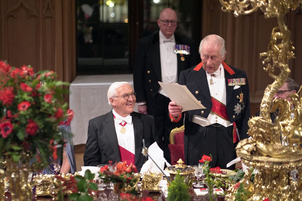King Charles delivering a speech at a State Banquet
