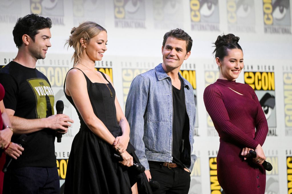 Ethan Peck, Jess Bush, Paul Wesley, Christina Chong at the "Star Trek Universe" panel 