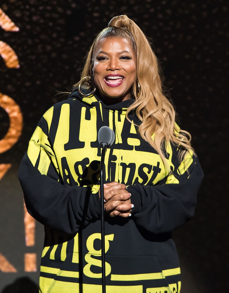 Queen Latifah speaks on stage during the 2018 Black Girls Rock!