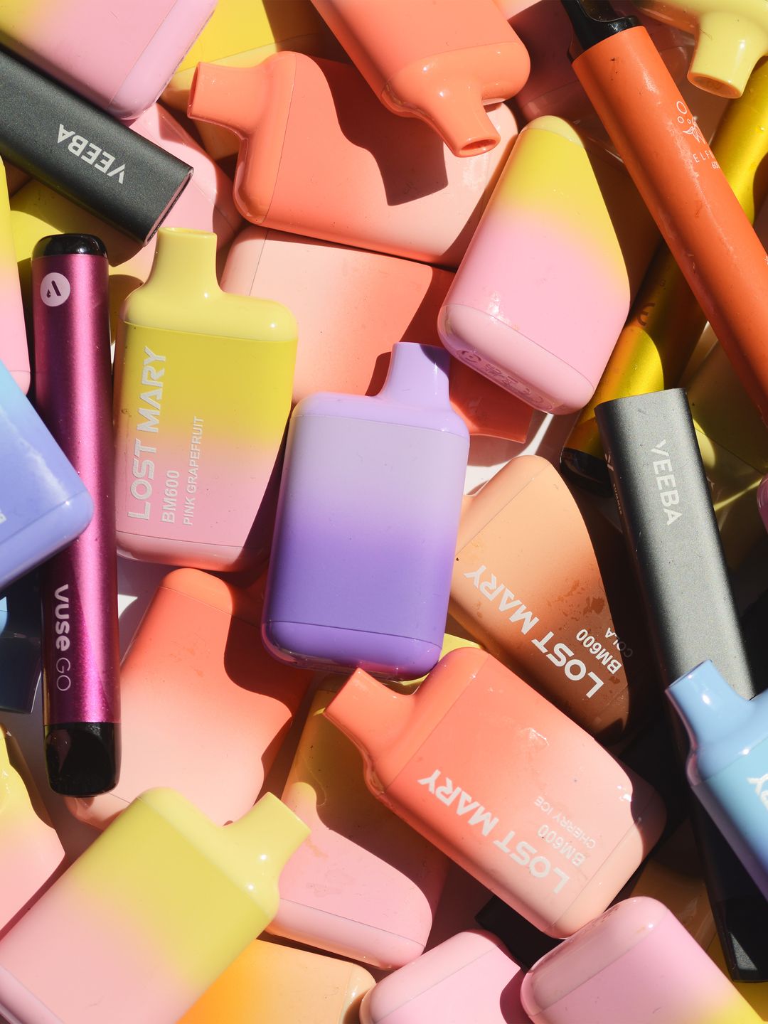 LONDON,ENGLAND - MAY 4: Single-use Disgarded Vapes in a Lidl, Recycling Bin on May 4,2023 in London, England. (Photo by Peter Dazeley/Getty Images)