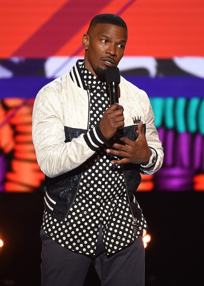 Jamie Fox speaking at the BET Awards