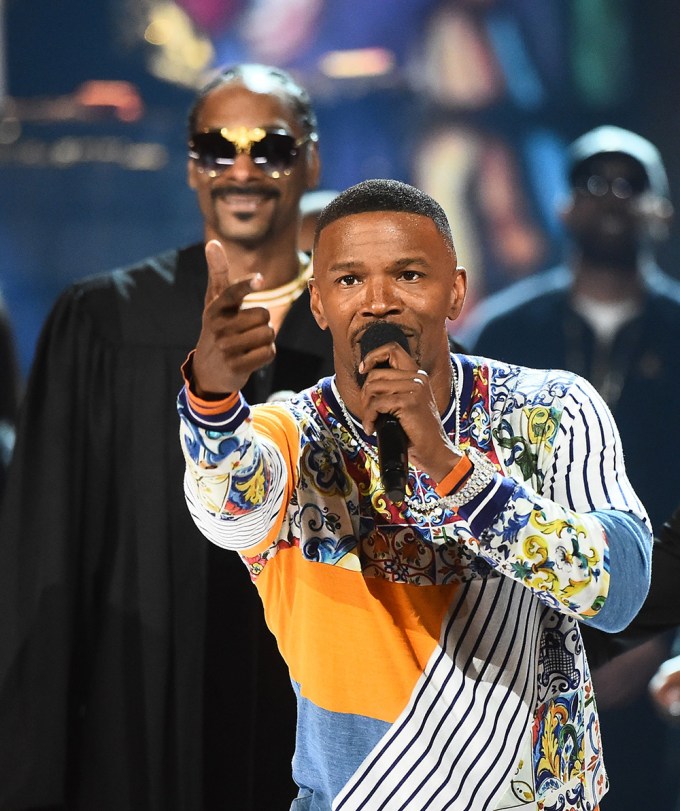 Jamie Foxx & Snoop Dogg during the BET Awards