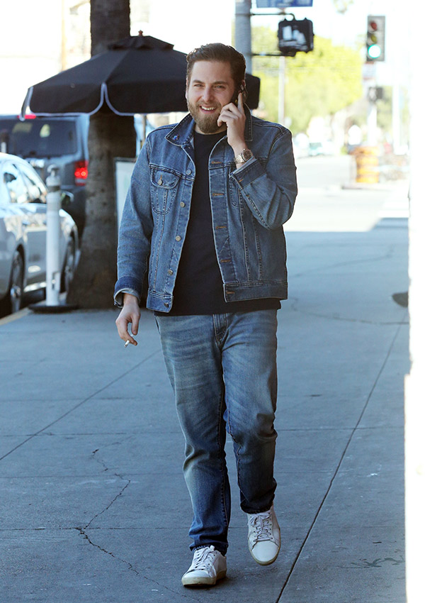 Jonah Hill Takes a Call in 2017