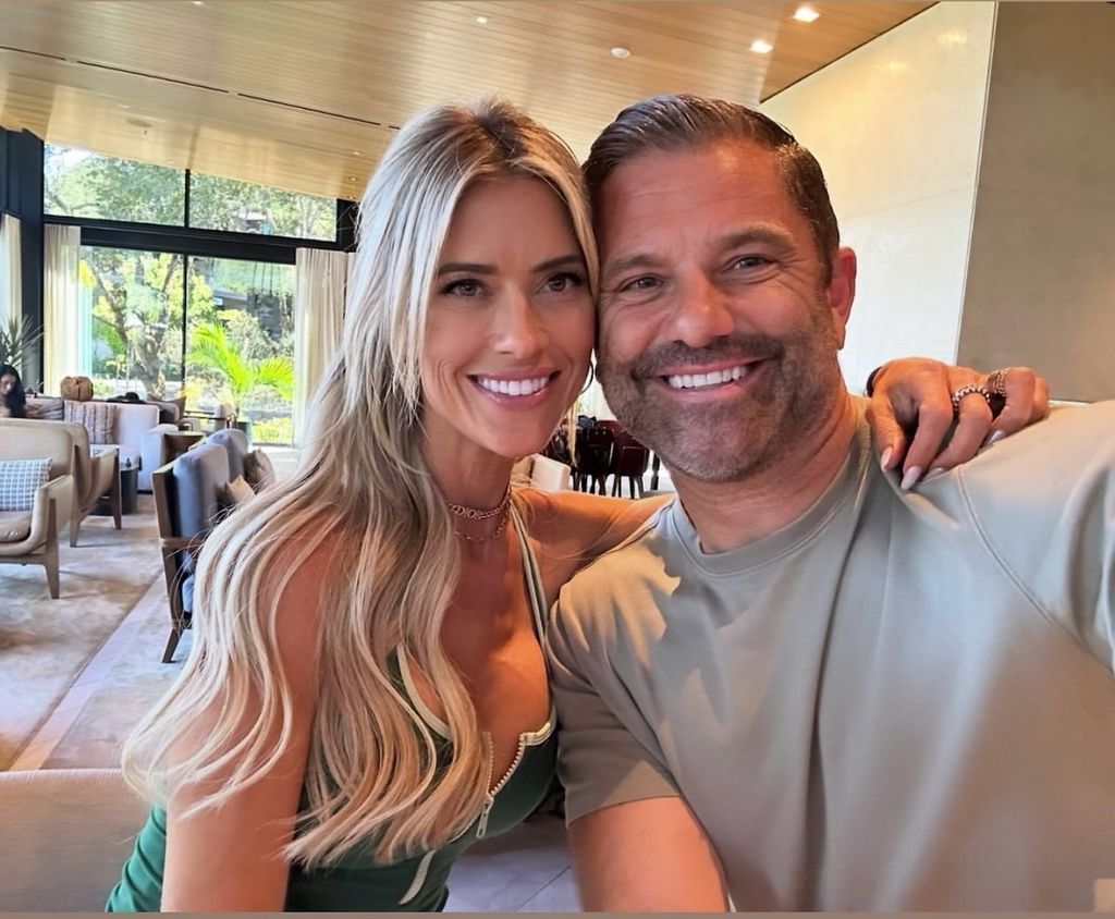 Christina is pictured with her new partner