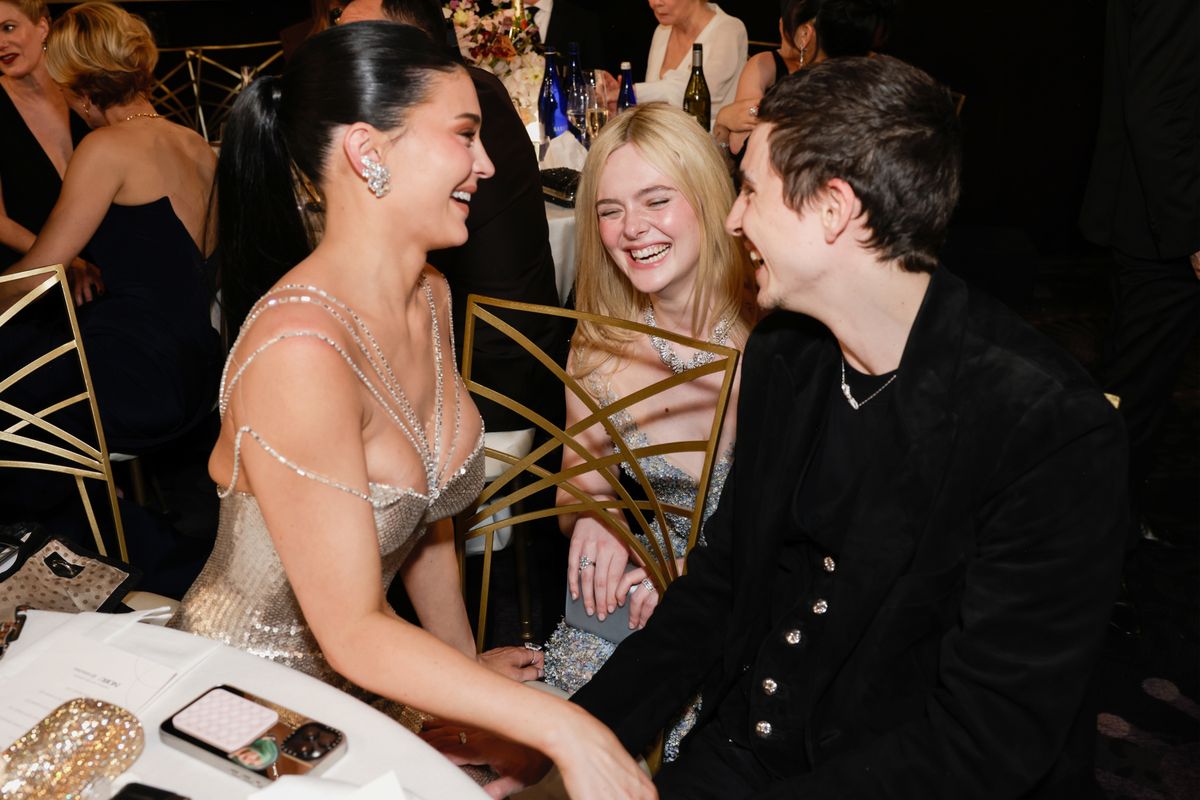 Elle Fanning approached Jenner and Chalamet while they were in the middle of a PDA-filled exchange. 