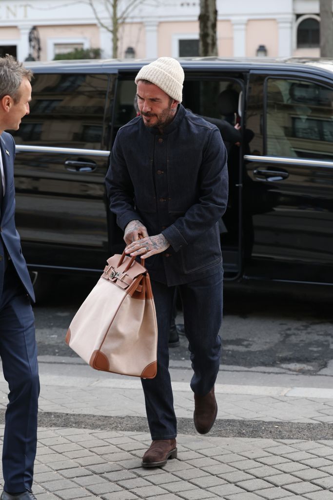 David Beckham is seen during the Haute Couture Spring Summer 2026 as part of Paris Fashion Week 