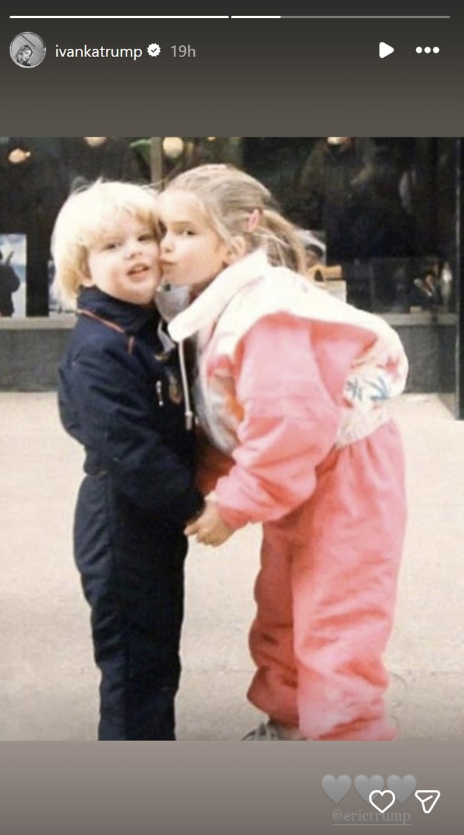 Eric and Ivanka in a family vacation when they were kids