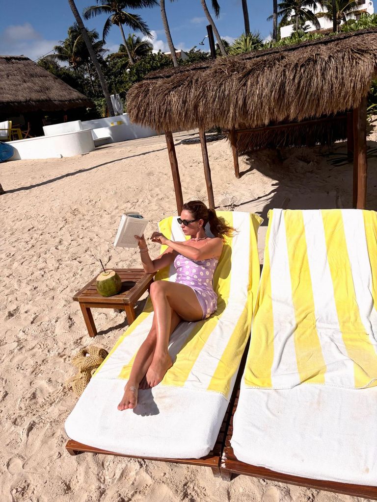 A photo of Lily James basking in the sunshine