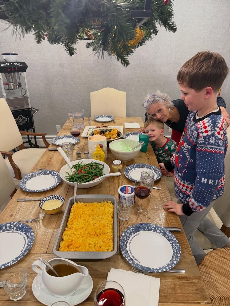 Dylan Dreyer's son and her mom celebrating Christmas