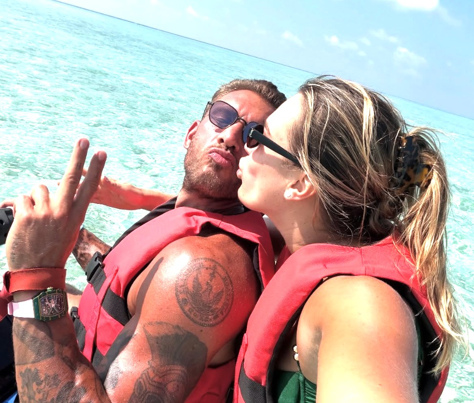 Aryna with her muscle bound beau