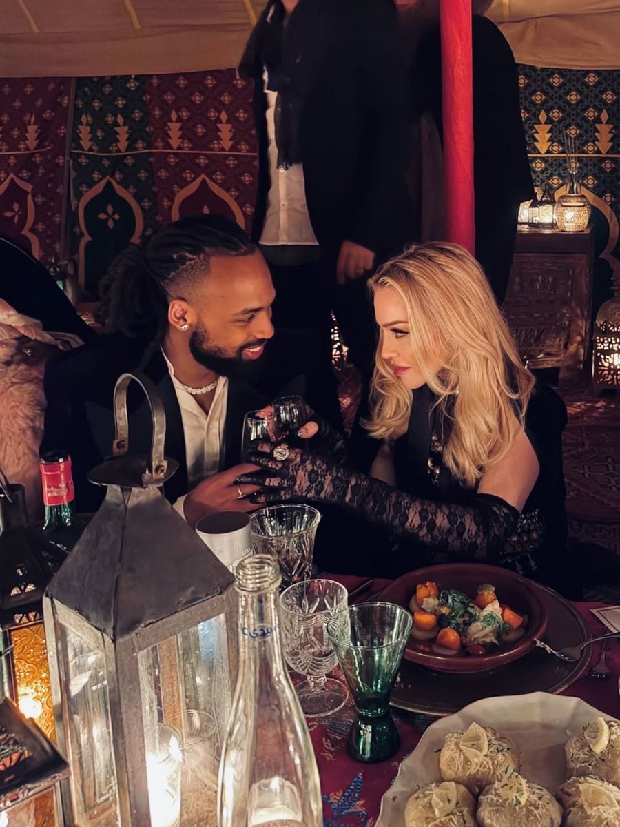 Madonna and Akeem loooked happy and in love