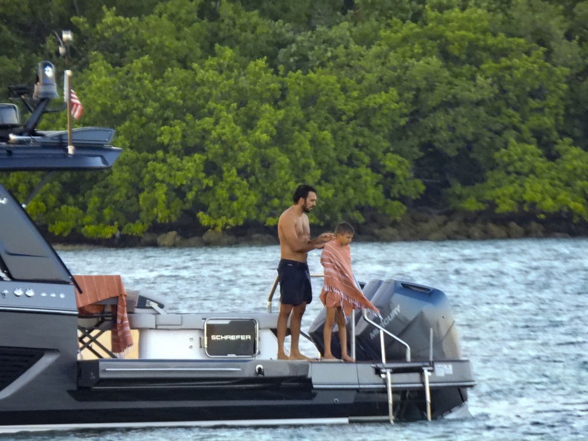 Valente got ready for a swim