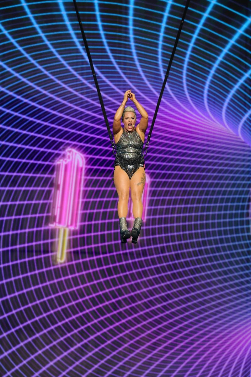 Pink performs at Xcel Energy Center on October 17, 2024 in St Paul, Minnesota. (Photo by Adam Bettcher/Getty Images)