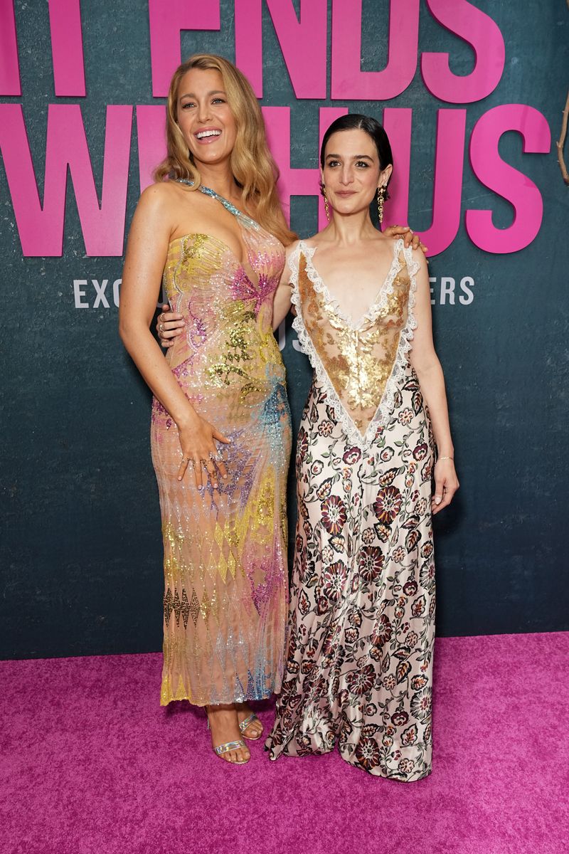 Blake Lively and Jenny Slate at the "It Ends With Us" New York Premiere
